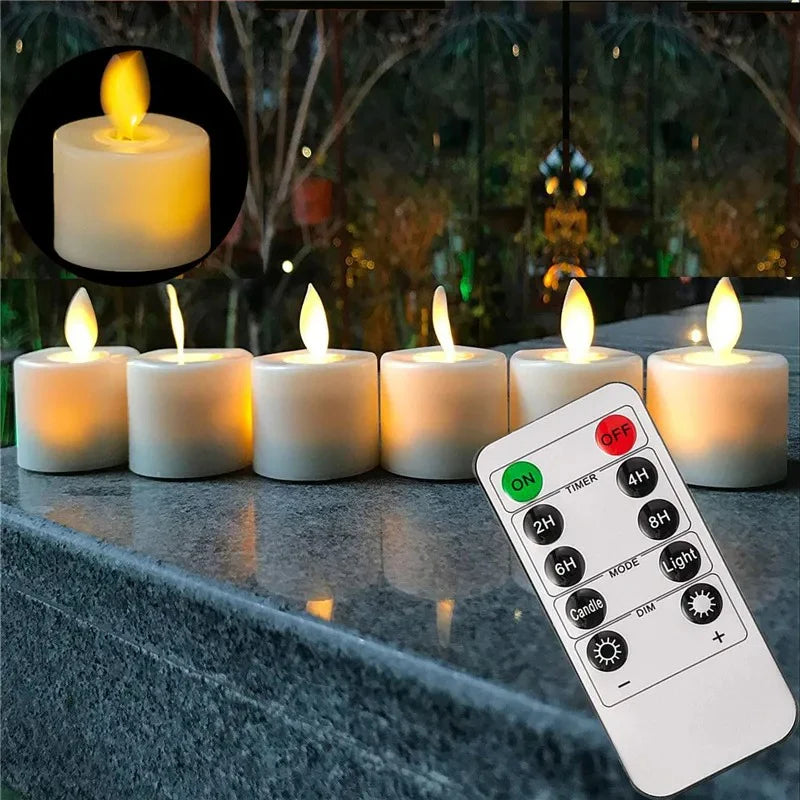 RoyaleGlow 6 Pcs Realistic Flameless Candles With Remote