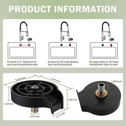 Luxora High Pressure Kitchen Sink Cup Rinser for Clean Cups