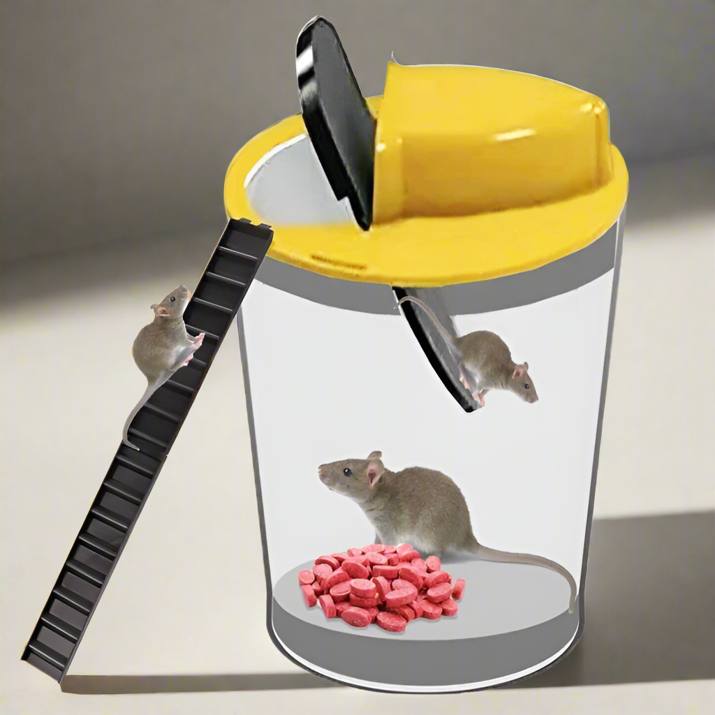 RoyaleGlow Reusable Humane Auto Reset Bucket Cover Mouse Trap