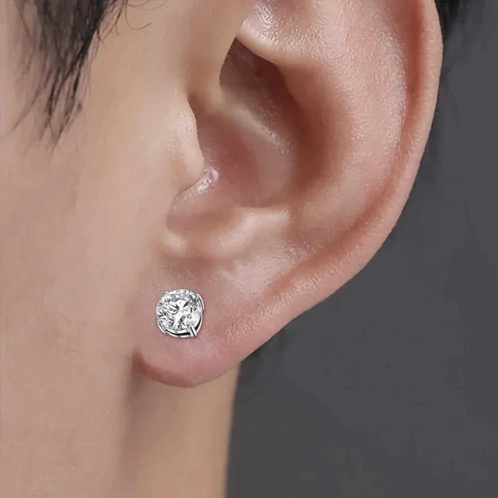 RoyaleGlow Premium Unisex Magnetic Crystal Design Stud Earrings