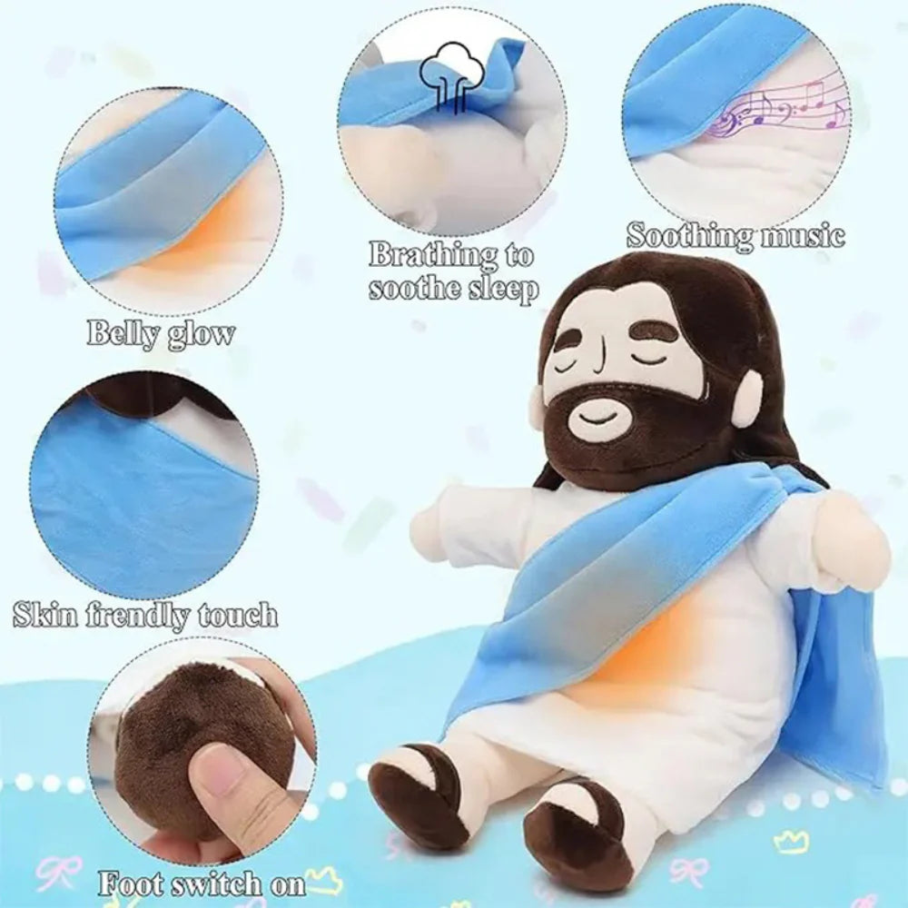 RoyaleGlow Breathing Jesus Soothing Plushie for Sleep Aid