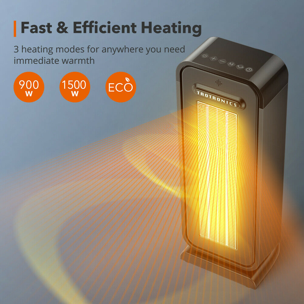 LuxRoyale Space Heater Indoor Portable Office Heater Adjustable Thermostat 1500W