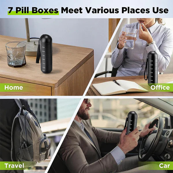 Luxora Aluminum 7 Days Portable Pill Organizer for Travel