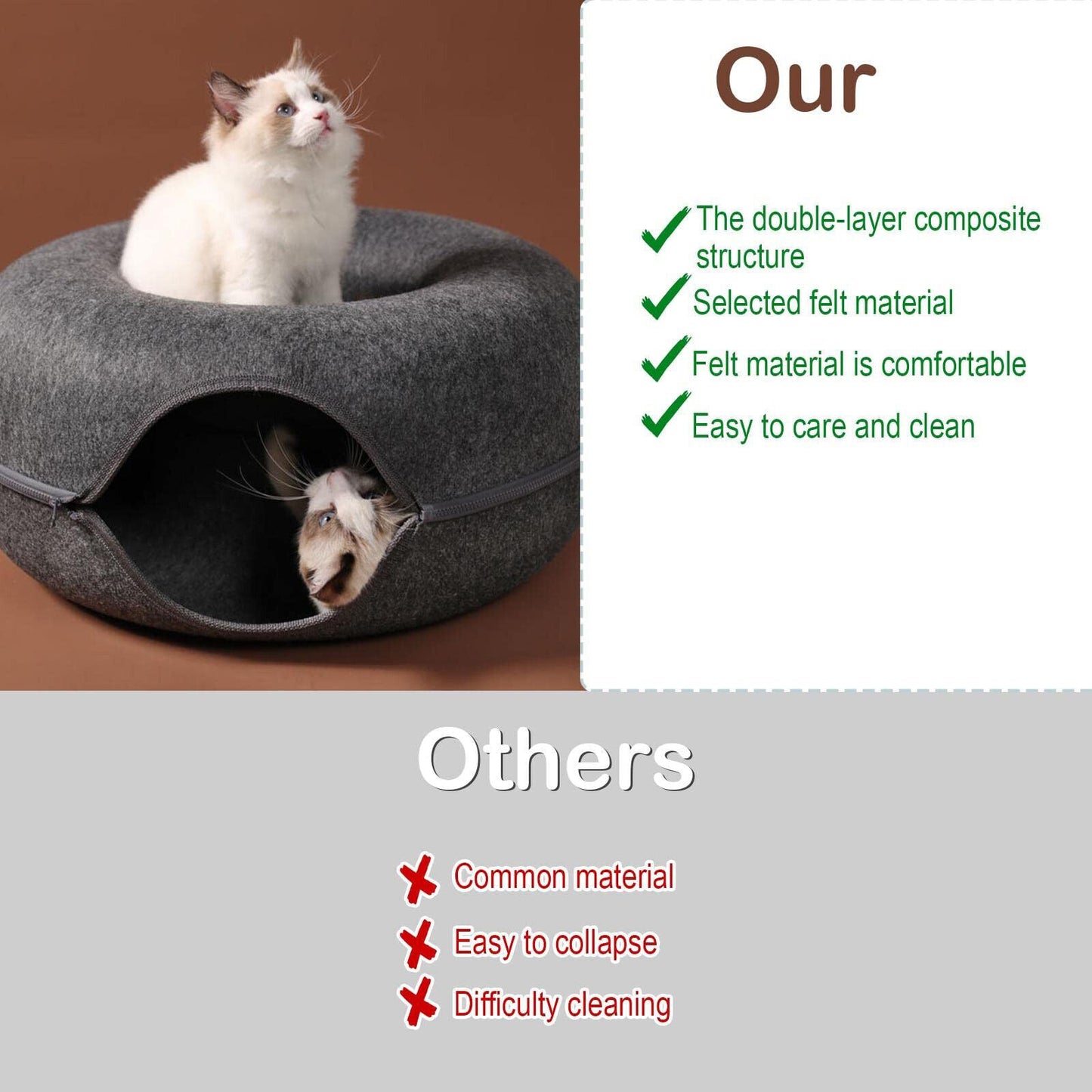 Luxora Tunnel Interactive Cat Bed for Fun and Playful Cats