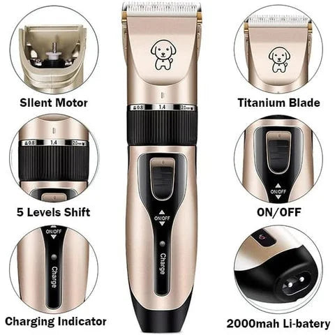 RoyaleGlow Low Noise Pet Grooming Clipper for Easy Grooming