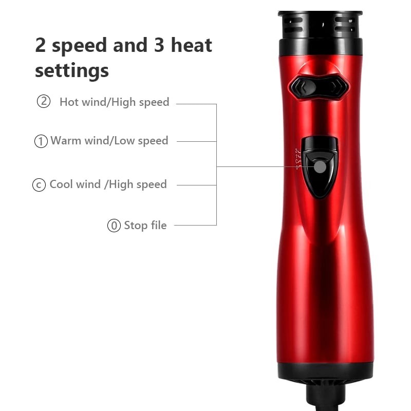 Luxora Rotating Hair Dryer with Interchangeable Brushes