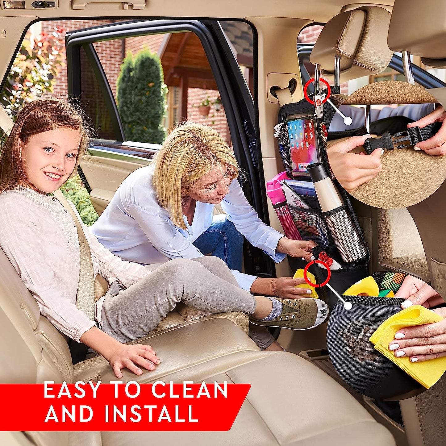 Luxora 2-Pack Car Backseat Organizer with Tablet Holder
