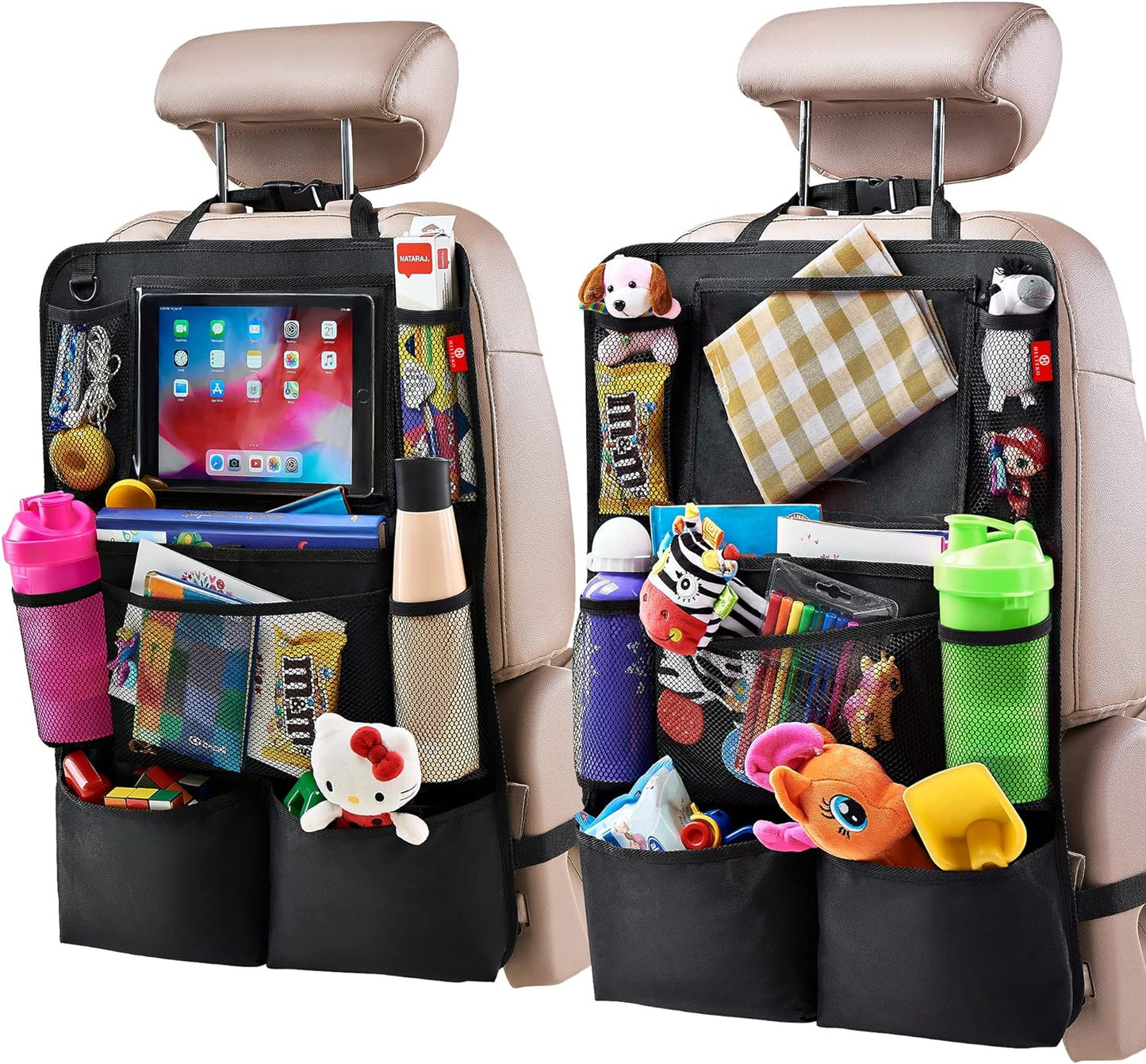 Luxora 2-Pack Car Backseat Organizer with Tablet Holder