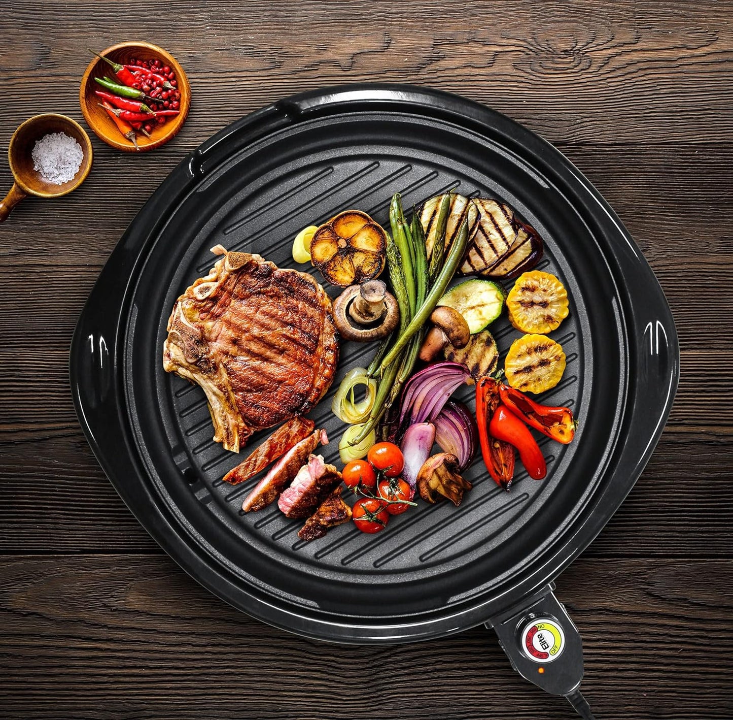 Royaleva Smokeless Electric Tabletop Grill Nonstick 14 Inch
