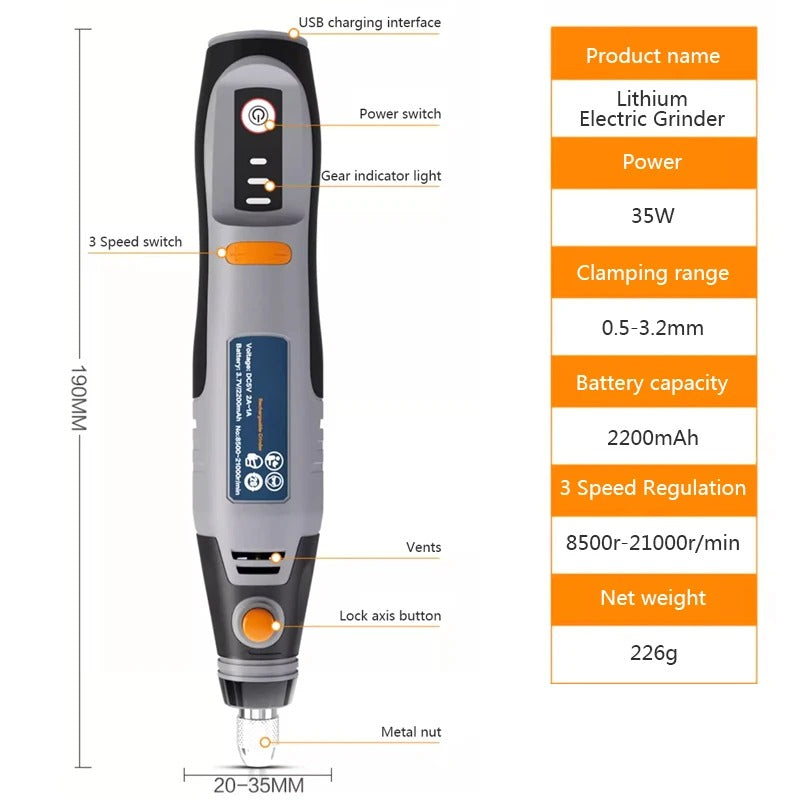 Royaleva Cordless Engraving Pen with Professional Kit