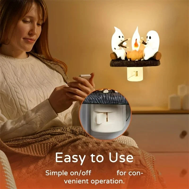 Royaleva Halloween Ghost Bonfire Night Light - Campfire Flicker Flame Night Light