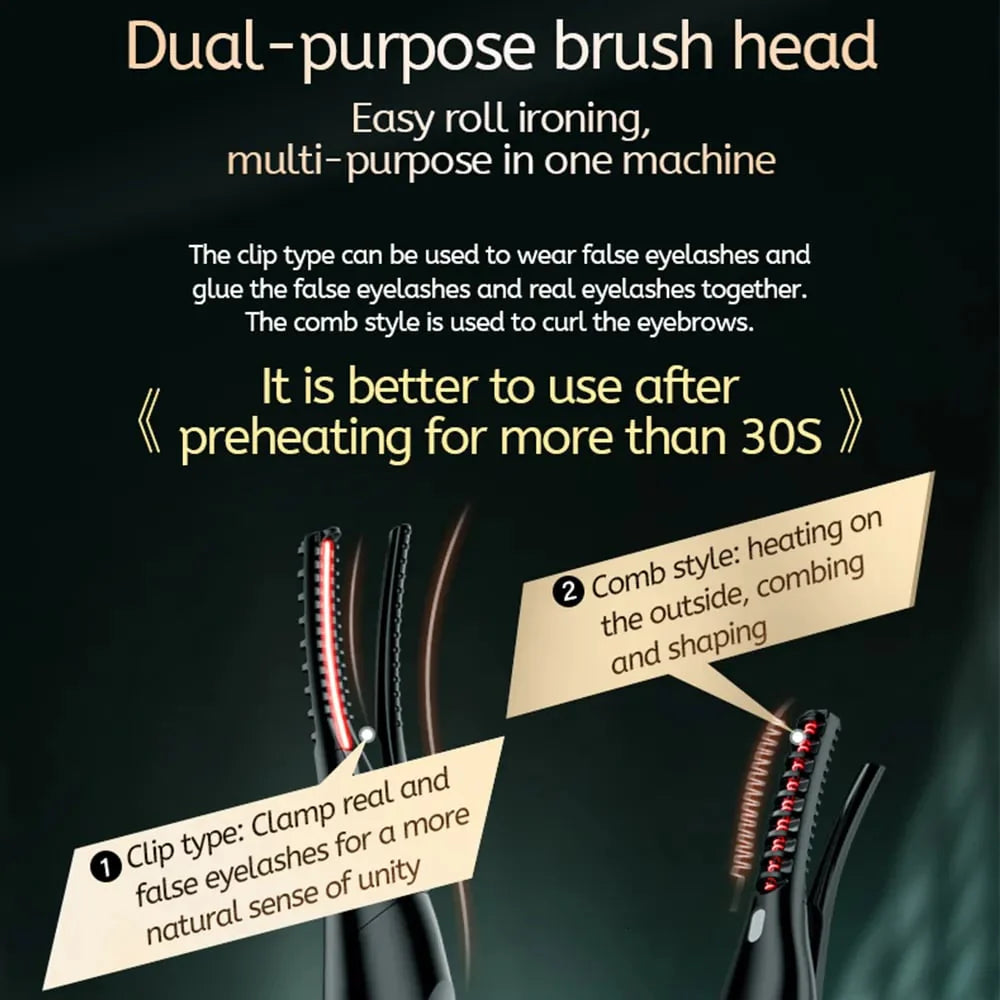 RoyaleGlow Rechargeable Heated Eyelash Curler for Perfect Lashes