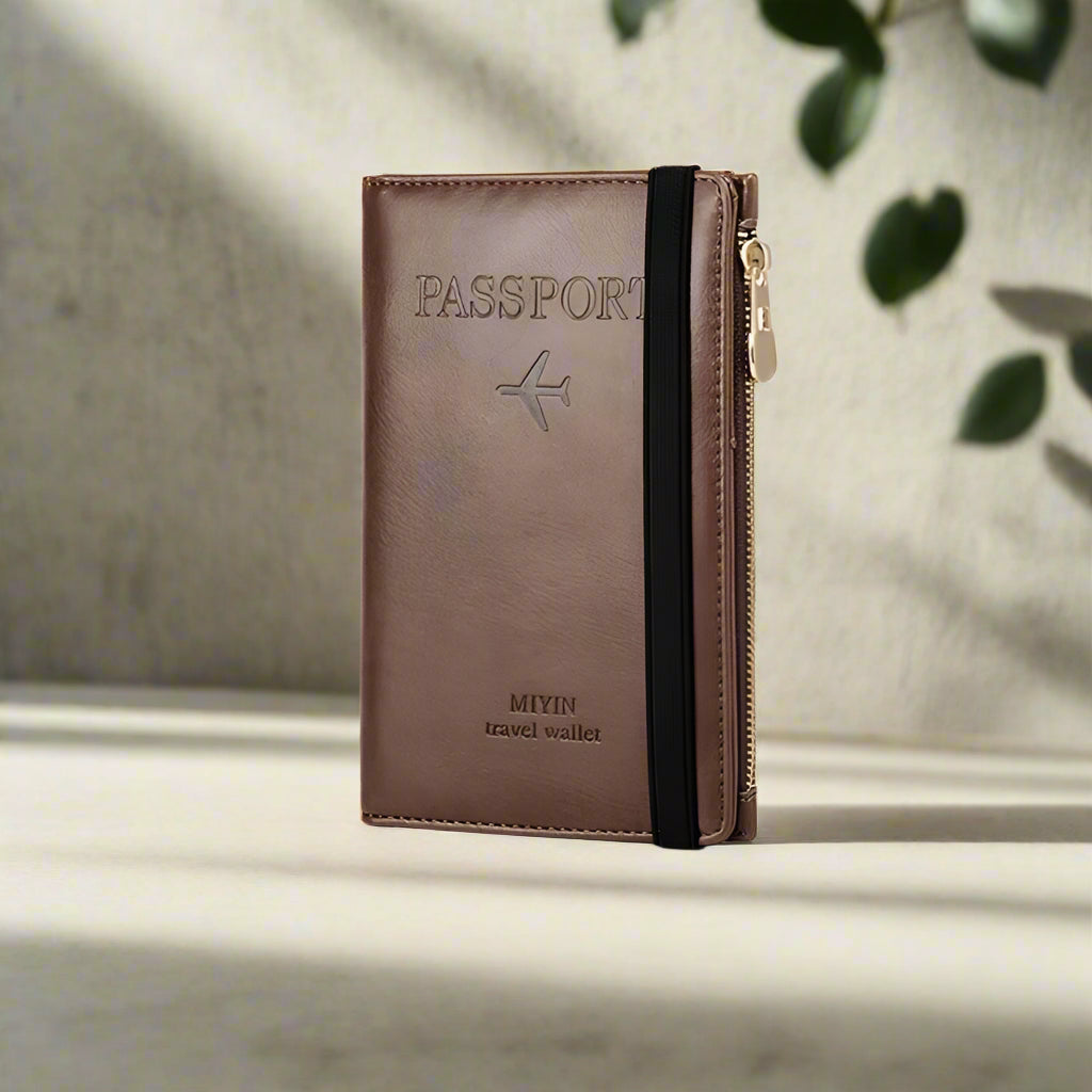Royaleva RFID Blocking Leather Card Wallet Travel Multifunctional Passport Case Wallet