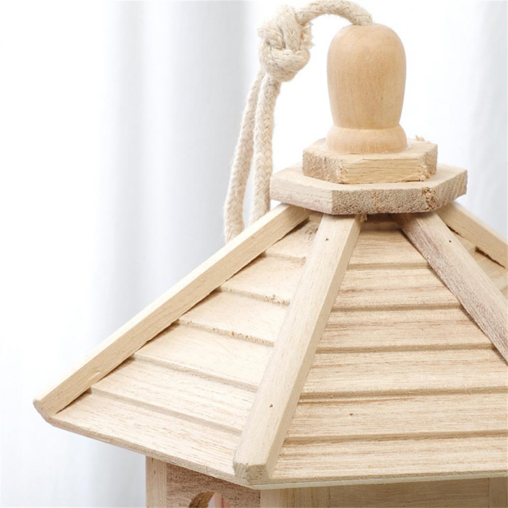Luxora Wooden Transparent Household Bird Feeder for Garden