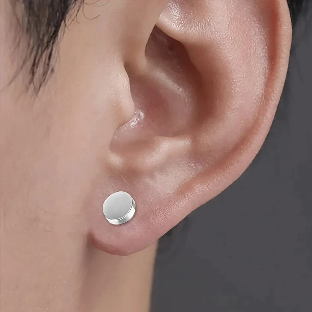 RoyaleGlow Premium Unisex Magnetic Crystal Design Stud Earrings
