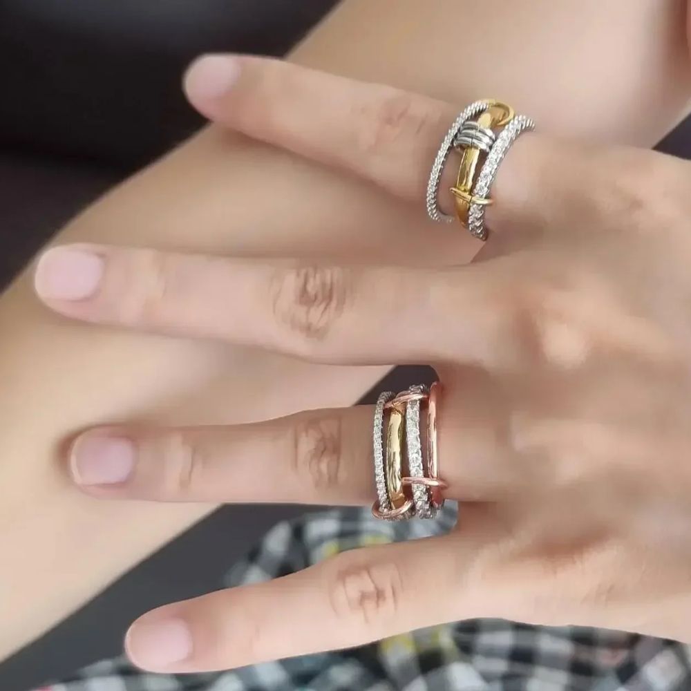 Luxora Trendy Gold Stackable Rings for Elegant Layering