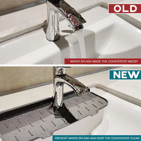 Luxora Silicone Faucet Handle Drip Catcher Tray - Flexible Mat