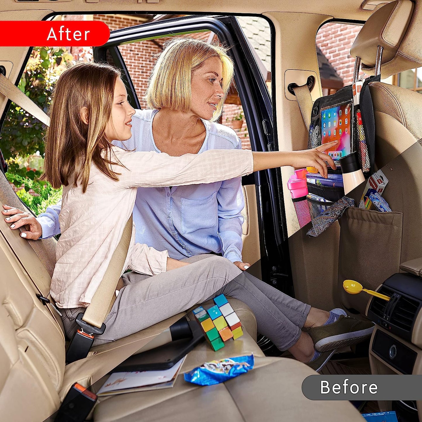 Luxora 2-Pack Car Backseat Organizer with Tablet Holder