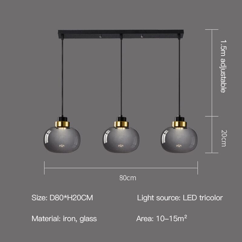 RoyaleGlow Ashton Glass Pendant Lights for Retro Elegance