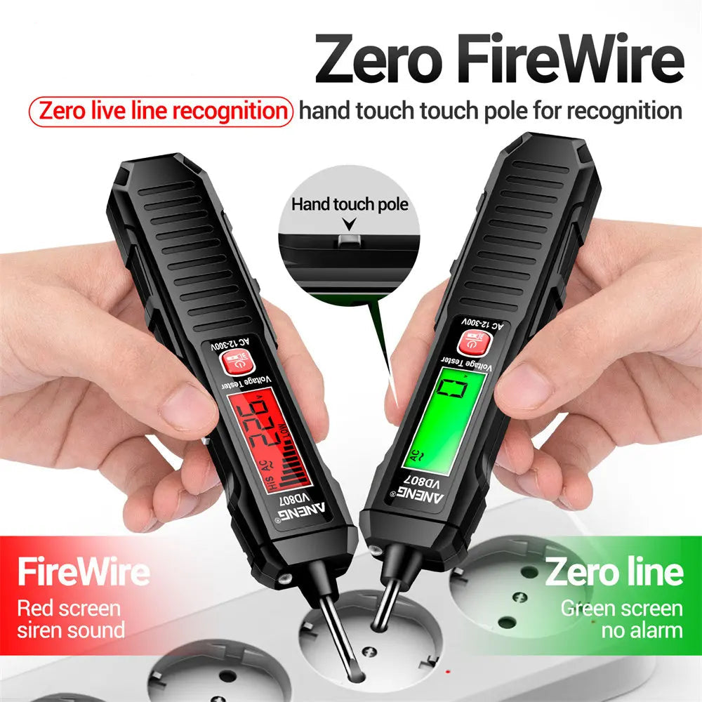 ANENG VD807 One-word Induction Portable 50/60Hz Smart Electric Pen Tester NCV Sensor AC 12-300V Non-contact Wire Detector Tools 3