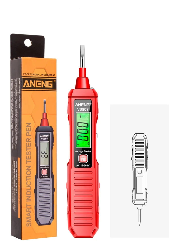 ANENG VD807 One-word Induction Portable 50/60Hz Smart Electric Pen Tester NCV Sensor AC 12-300V Non-contact Wire Detector Tools 6