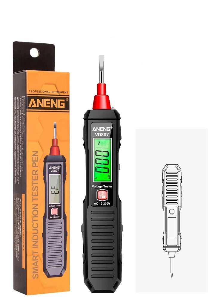 ANENG VD807 One-word Induction Portable 50/60Hz Smart Electric Pen Tester NCV Sensor AC 12-300V Non-contact Wire Detector Tools 7