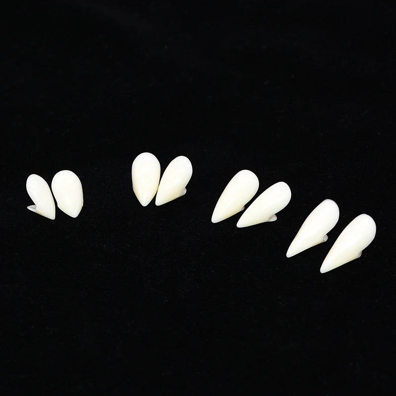 A pair DIY Safe resin Halloween Costume Props Masquerade Party 13/15/17/19mm Dentures Props Vampire Teeth Fangs for kids adult 3