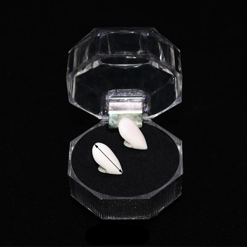 A pair DIY Safe resin Halloween Costume Props Masquerade Party 13/15/17/19mm Dentures Props Vampire Teeth Fangs for kids adult 7