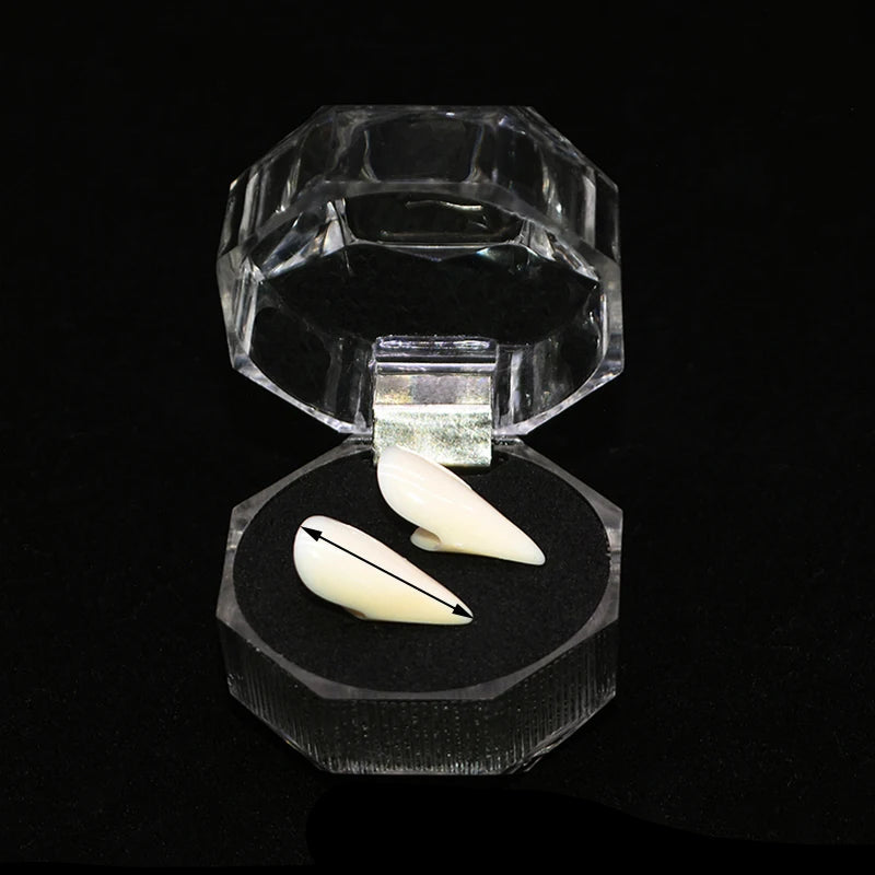 A pair DIY Safe resin Halloween Costume Props Masquerade Party 13/15/17/19mm Dentures Props Vampire Teeth Fangs for kids adult 9