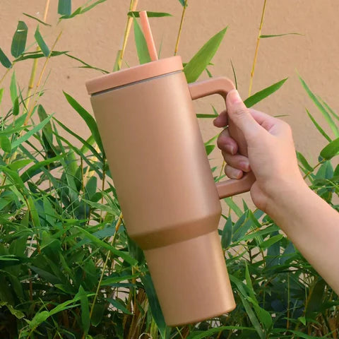 Luxora Trendy Stainless Steel Insulated Water Bottle with Straw and Handle