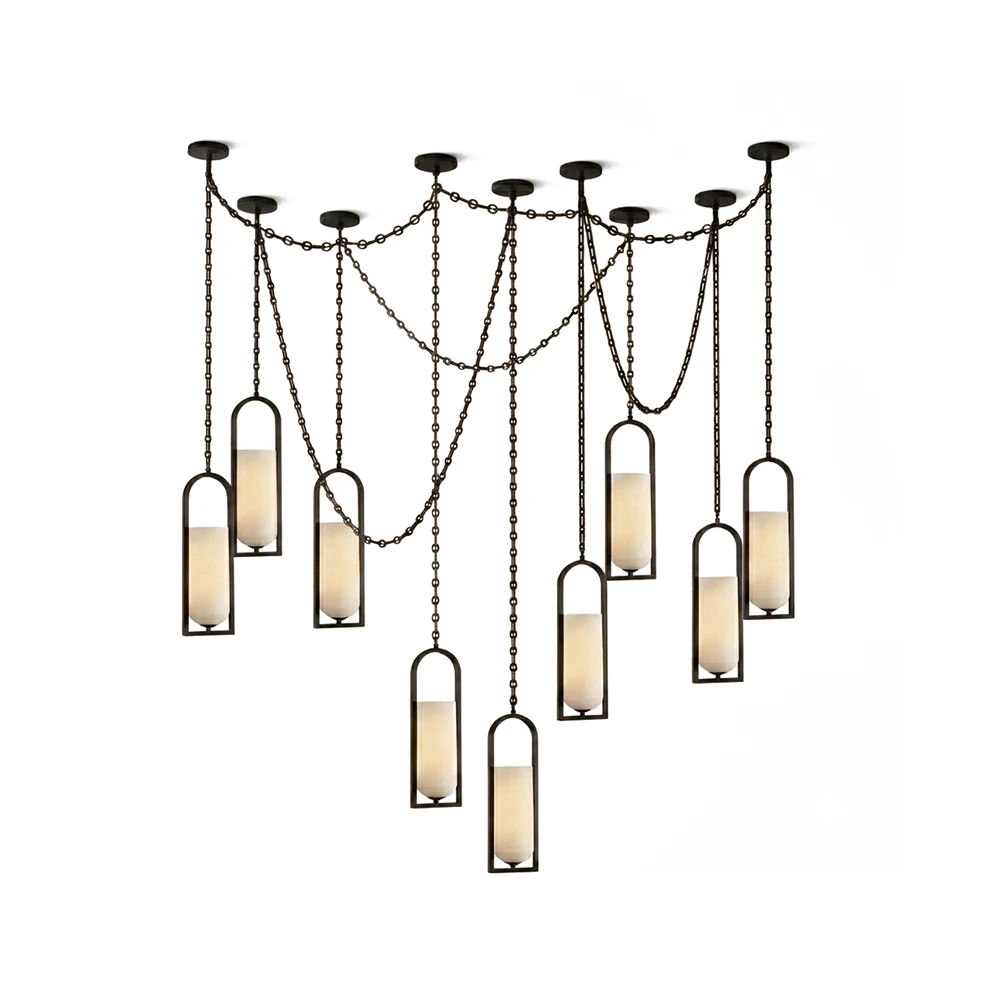 Alabaster Melange Small Chain Chandelier 1