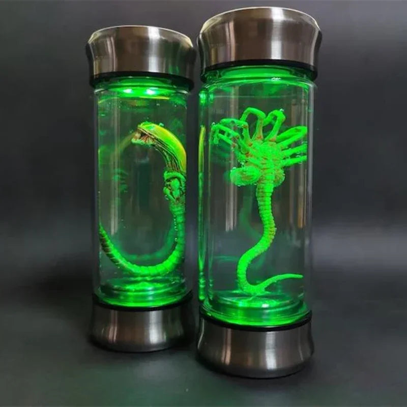 Alien Glow Jar Xenomorph Specimen Facehugger Embryo Glass Jar led Home Decoration Crafts Sculpture Prop 1