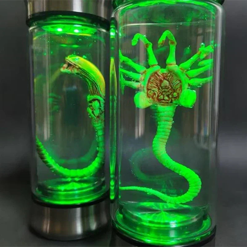 Alien Glow Jar Xenomorph Specimen Facehugger Embryo Glass Jar led Home Decoration Crafts Sculpture Prop 2