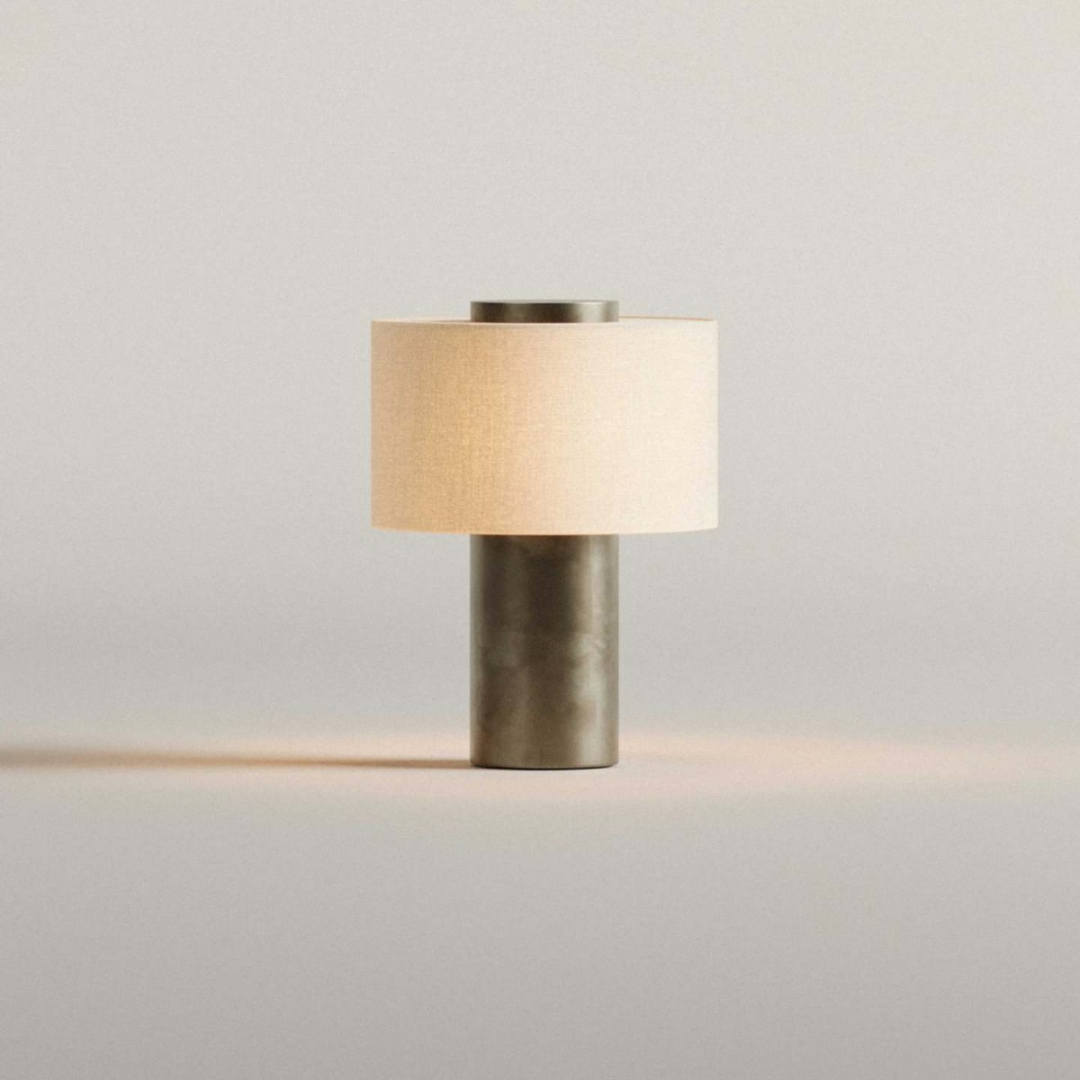 Amalfi Portable Table Lamp in Stone and Linen 11