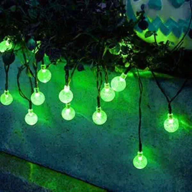 Solar Powered Waterproof Crystal Globe Lights – 35.6 ft Outdoor LED String Lights with 8 Modes (Perfect for Garden, Patio, Events) - Blue