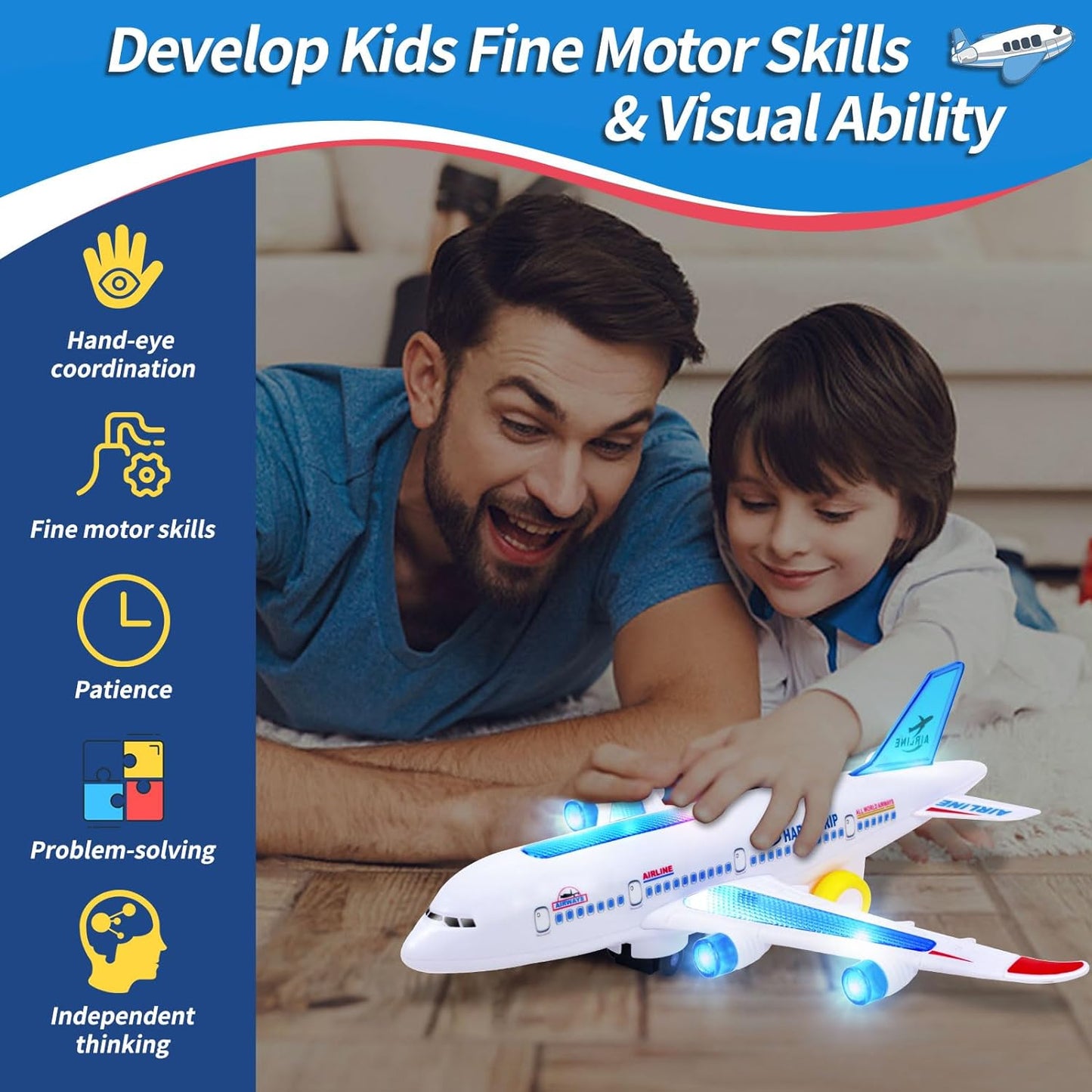Royaleva Electric Airplane Toy With Music And Light Effects
