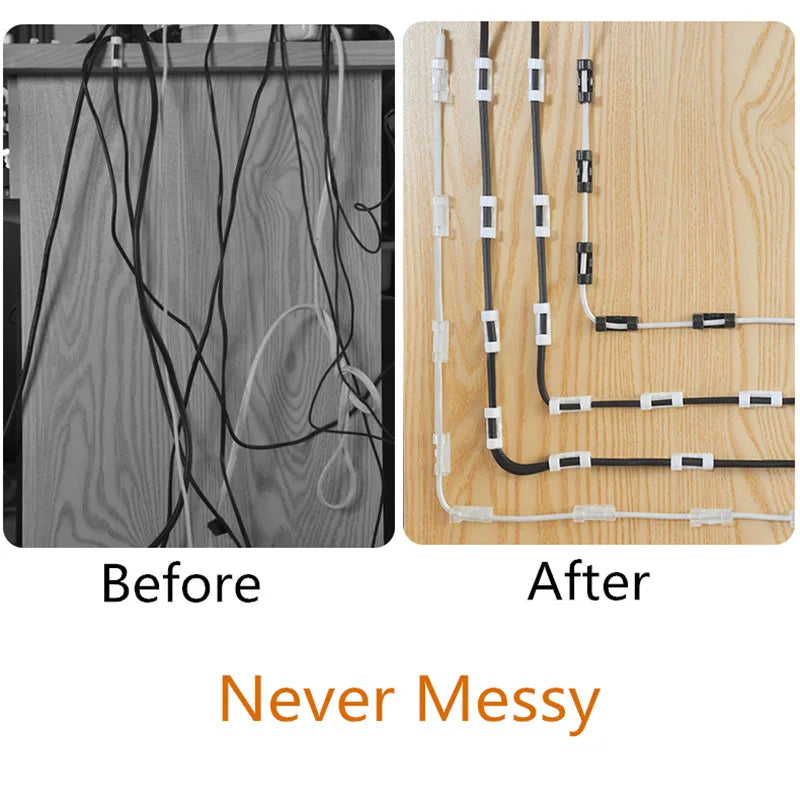 Cable Organizer Clips Cable Management Desktop & Workstation ABS Wire Manager Cord Holder USB Charging Data Line Bobbin Winder 1