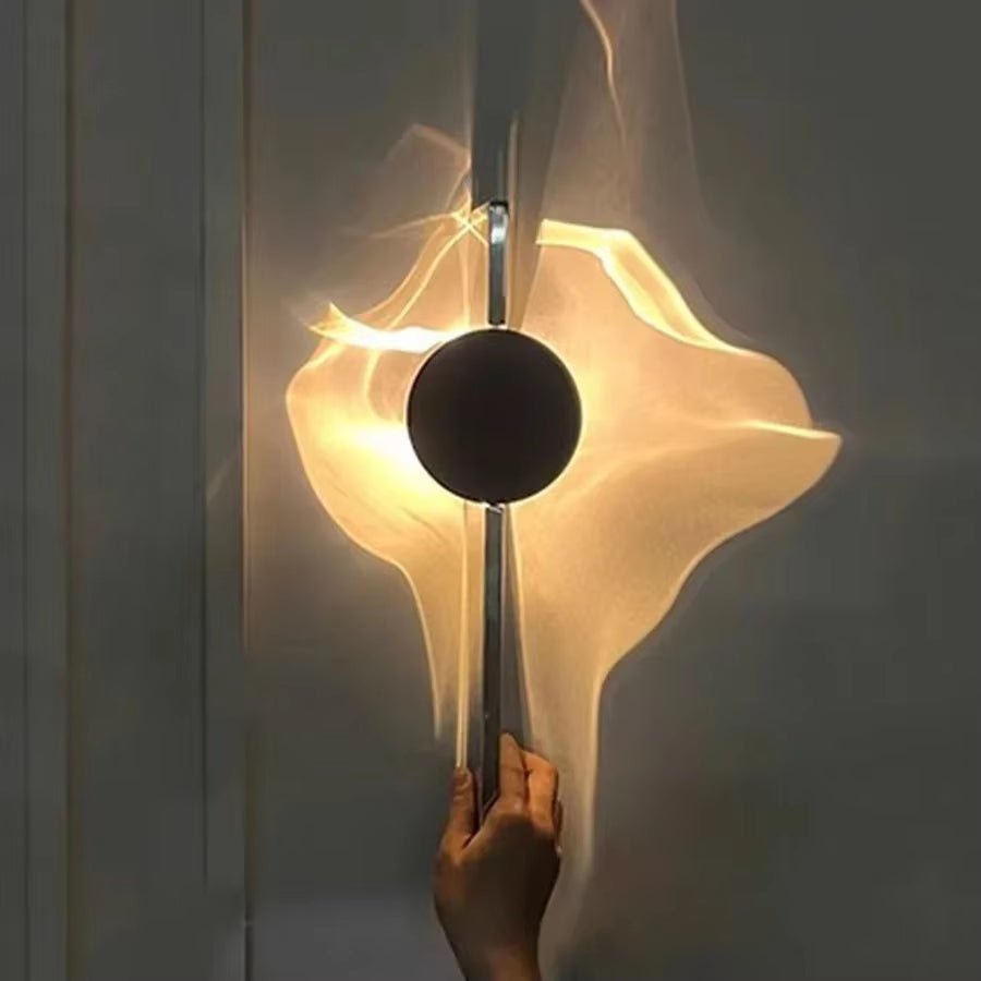 Luxora Ripple Rotating Wall Lamp - Unique Corrugated Wall Sconce with Dynamic Patterns