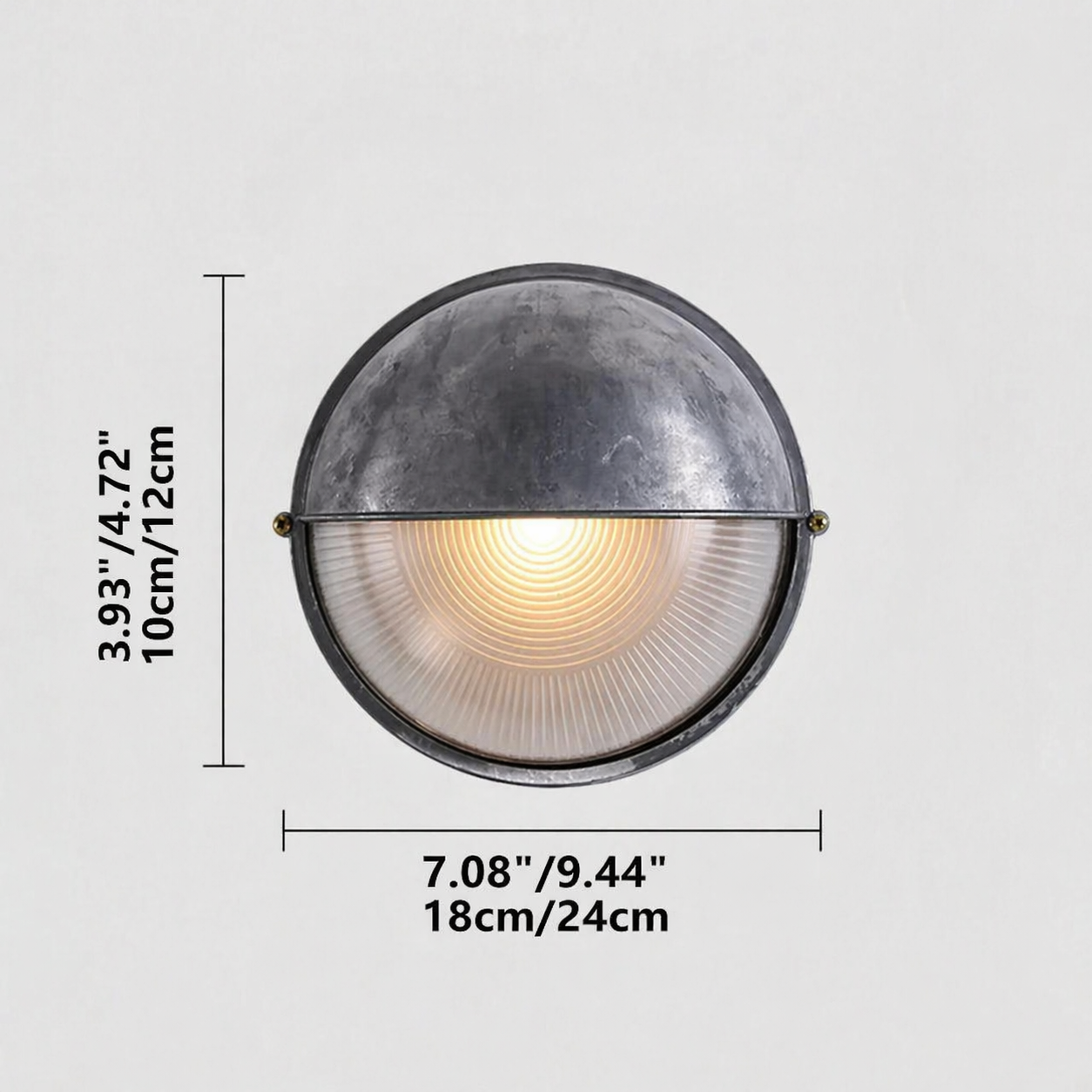 LuxRoyale Vintage Industrial Style Wall Light Aluminum Glass Sconce