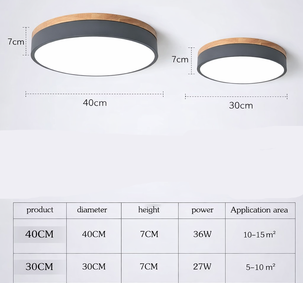 Luxora Flush Mount Ceiling Light with Wooden Accents for Scandinavian Decor