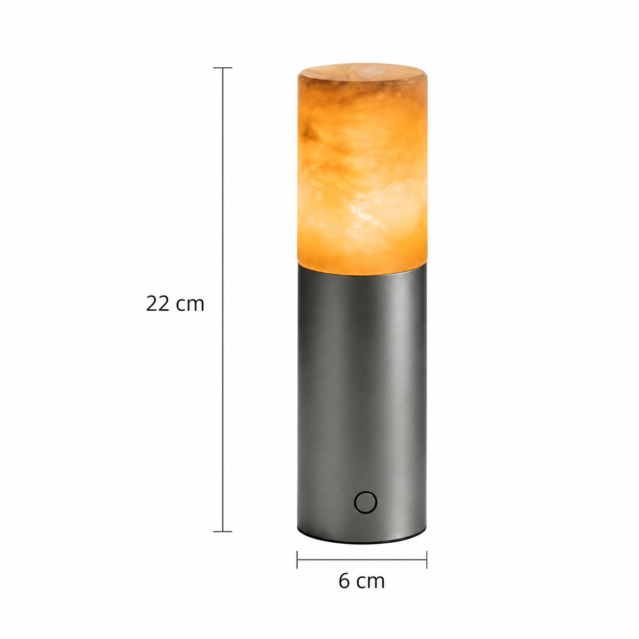 RoyaleGlow Alabaster Cordless Lamp - Modern Aluminum LED USB Rechargeable Table Lamp