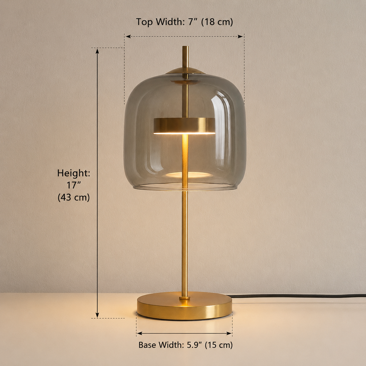 Royelux Gold Modern Stained Glass Table Lamp. Luxury Bedroom & Living Room.
