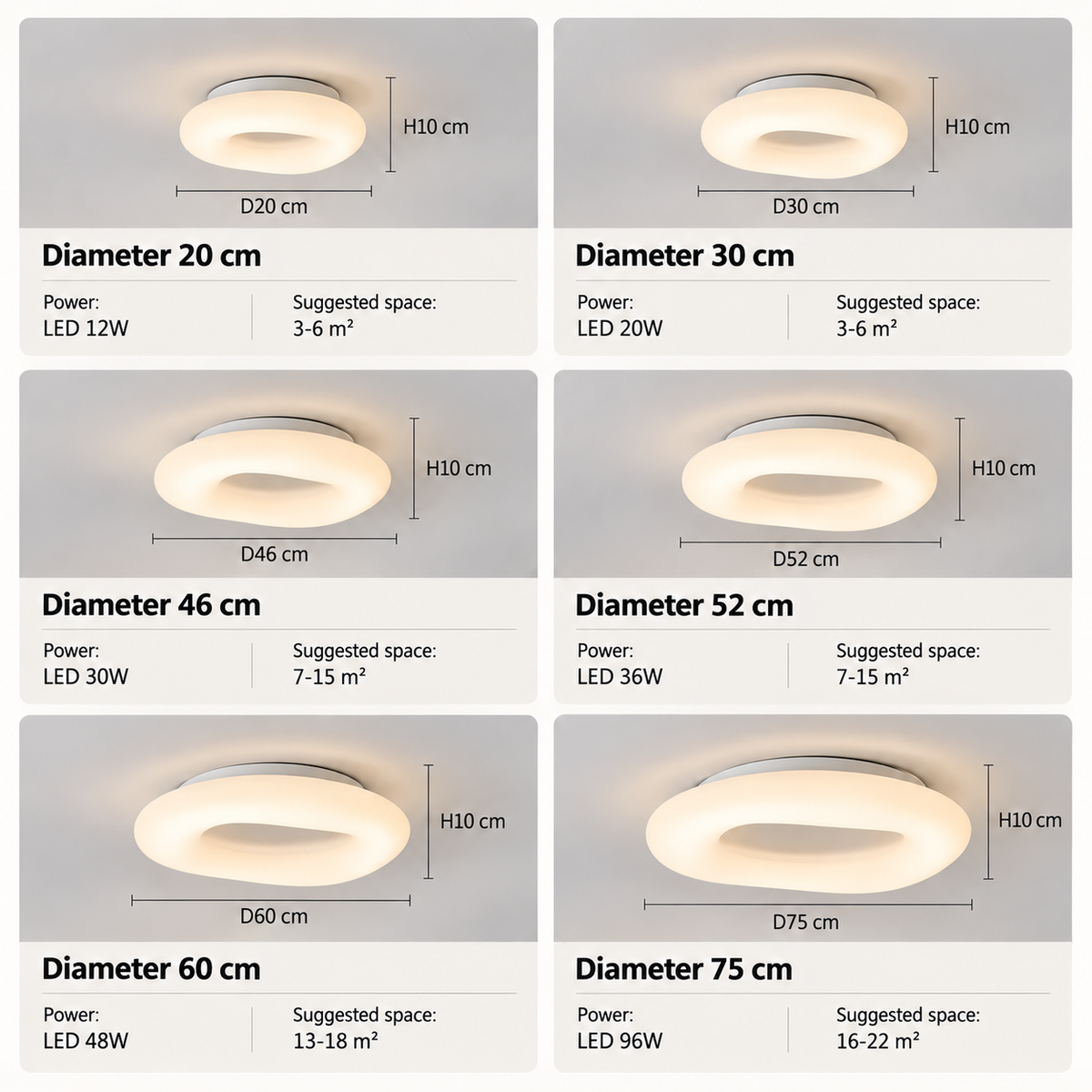 Royelux Modern LED Ceiling & Pendant Light - Remote Controlled Flush Mount & Hanging Fixture