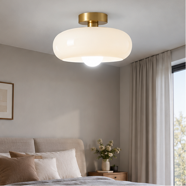 Royelux Glass Pendant Light-Bread Shape Dimmable Artistic Stained-Glass Chandelier - Royale Basic
