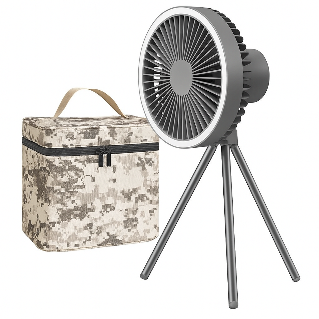 Royallure Portable Camping Fan 10000mAh Rechargeable with LED Light & Power Bank