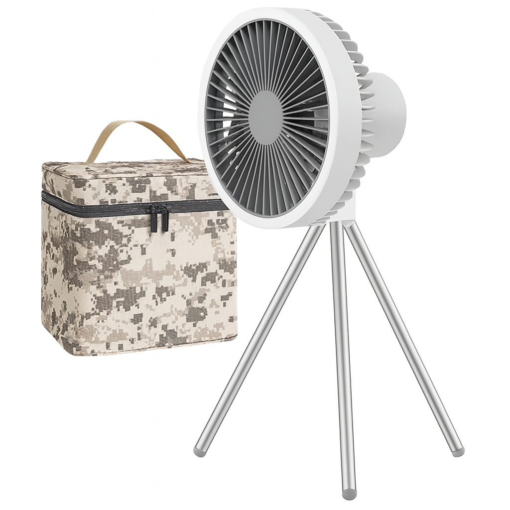 Royallure Portable Camping Fan 10000mAh Rechargeable with LED Light & Power Bank