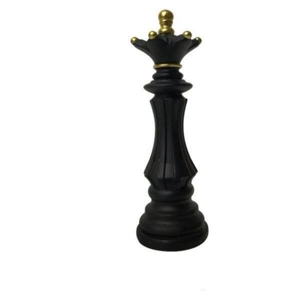 Royelux Modern Black & Gold Chess Statues - King, Queen & Knight Home Decor-Royale Basic
