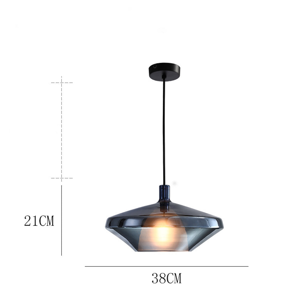 LuxRoyale Colorful Glass Pendant Lamp - Amber Modern Dining Light