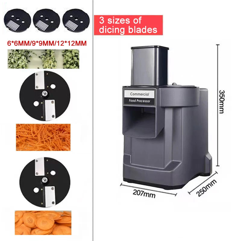 Commercial Vegetable Chopper 3 in1 Multifunctional Electric Cutting Machine Carrot Potato Slice Shred Diced Food Processor 6