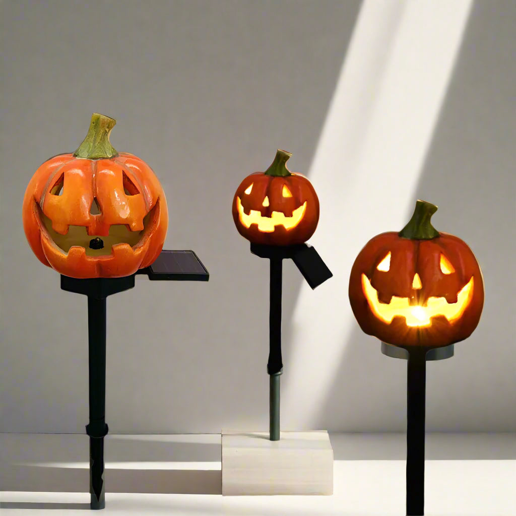 Creative Halloween Solar Garden Stakes Resin Skull Pumpkin Light Spooky Creepy Decorative Lawn Figure Outdoor Lighting 10